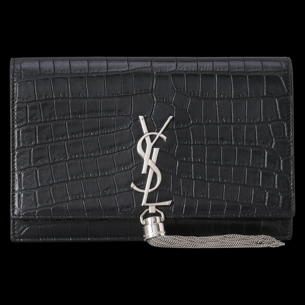 YVES SAINT LAURENT(USED)생로랑 크로코패턴 케이트 테슬 WOC